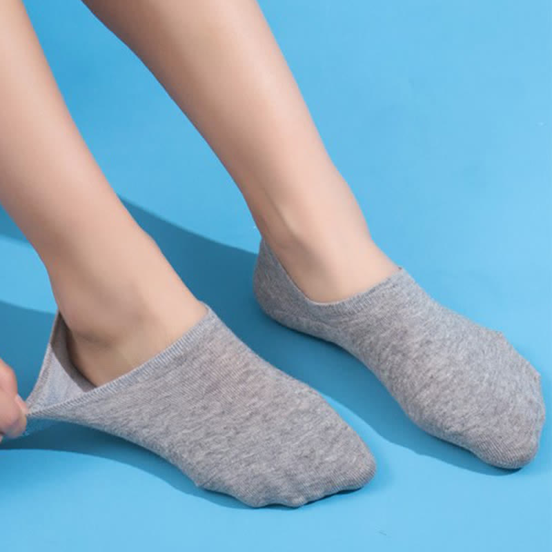 Plus Size Anti-slip Cotton No Show Socks(4 Pairs)