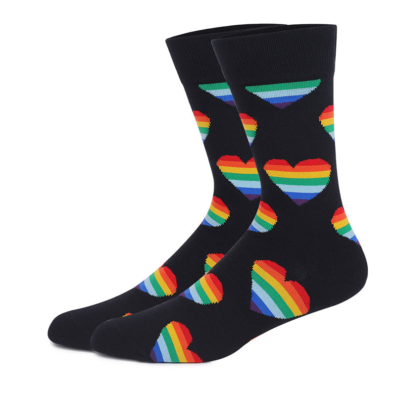 Plus Size Rainbow Heart Quarter Socks(4 Pairs)