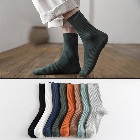 Plus Size Classic Solid Color Quarter Socks(4 Pairs)