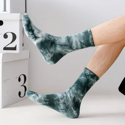 Plus Size Tie-dye Colorful Quarter Socks(4 Pairs)