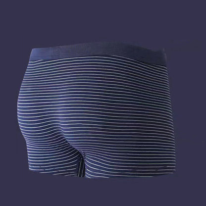 Plus Size Mid-Waisted Striped Boxer Briefs(6 Packs)