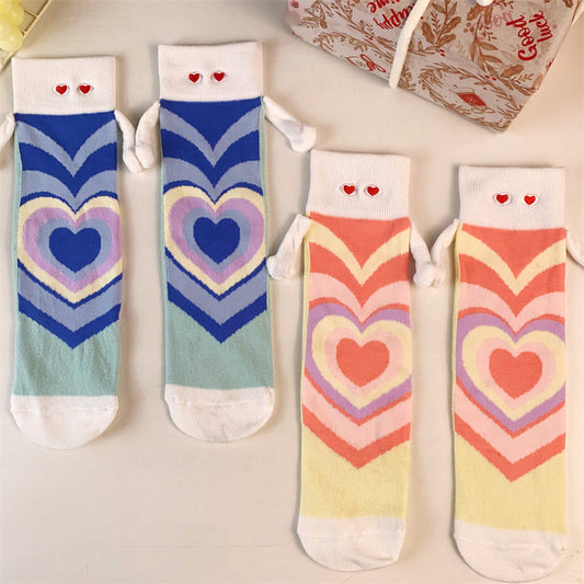 Plus Size Love Light Wave Quarter Socks(2 Pairs)