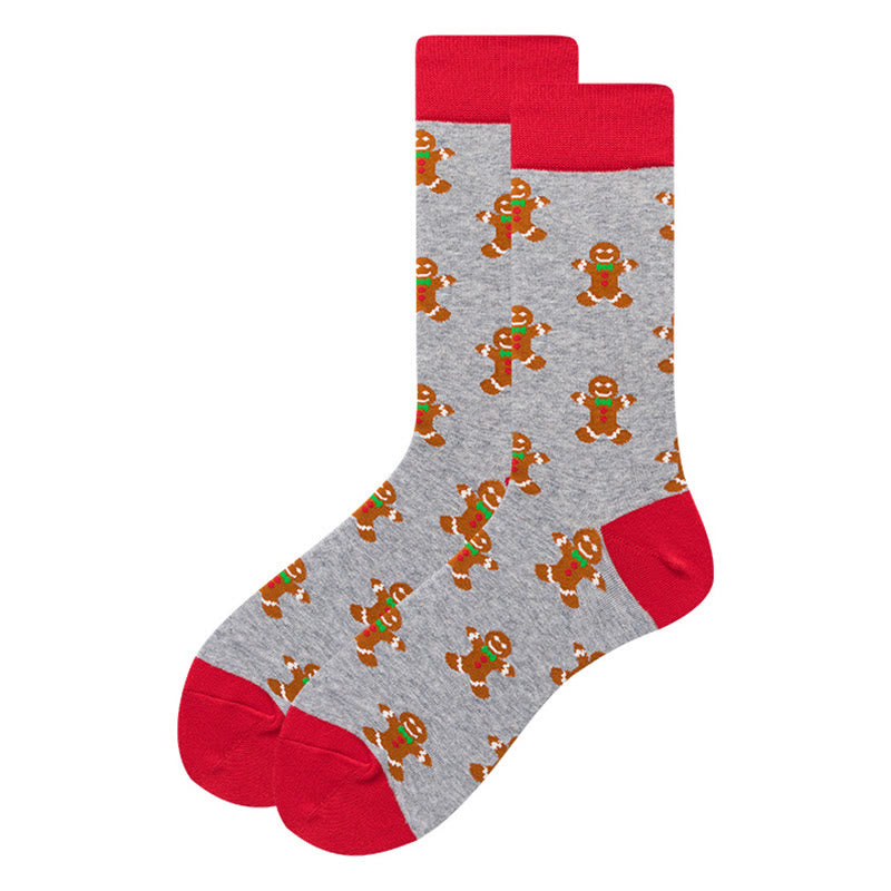 Plus Size Christmas Stretchy Novelty Crew Socks(6 Pairs)