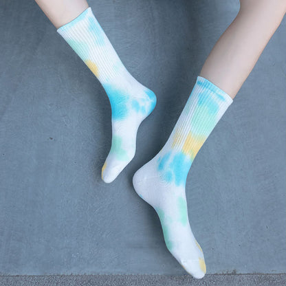 Plus Size Creative Tie Dye Crew Socks(5 Pairs)