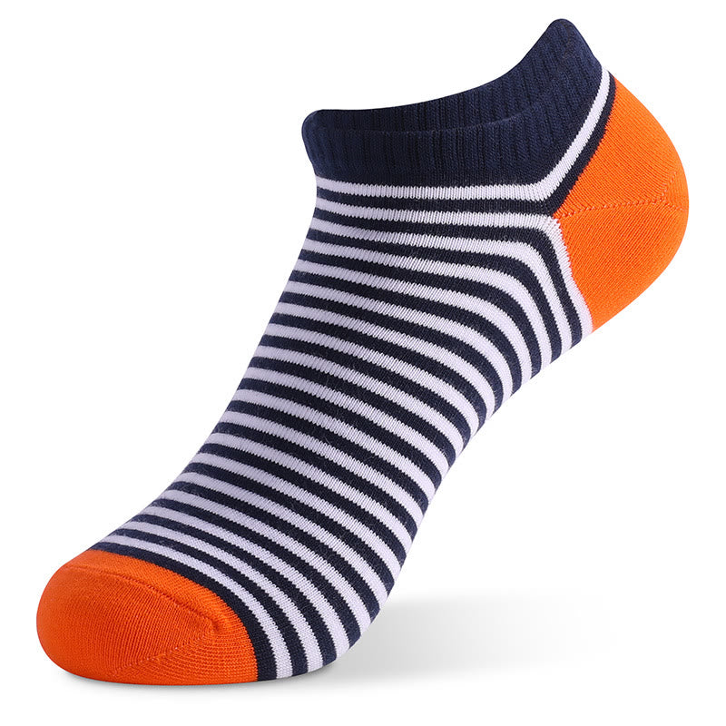 Colorful Striped Cotton Ankle Socks(5 Pairs)