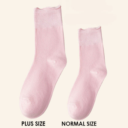 Plus Size Elastic Solid Quarter Socks(6 Pairs)