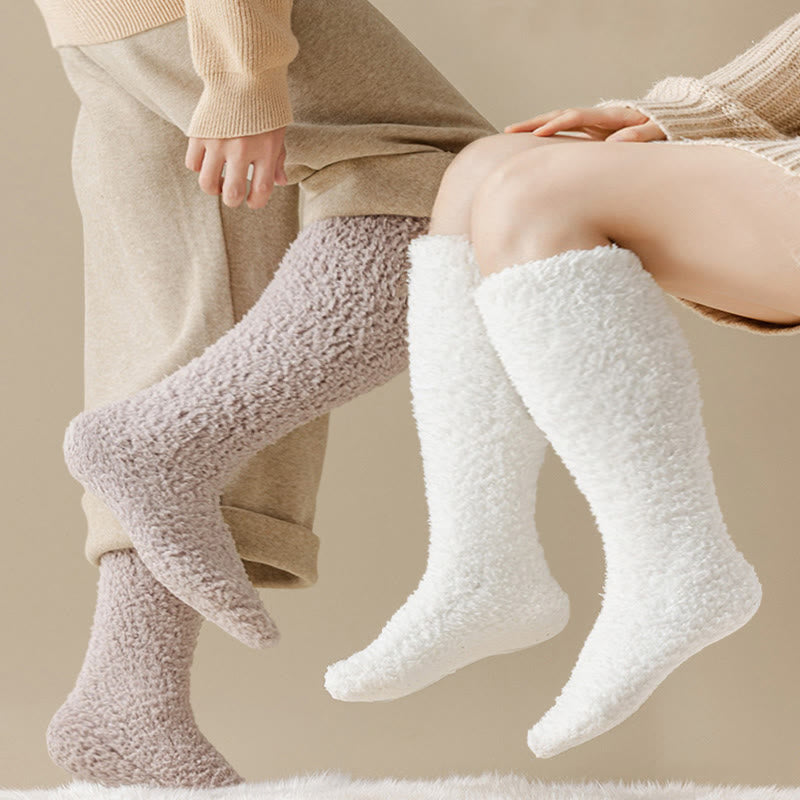 Plus Size Thickened Plush Knee High Socks(5 Pairs)