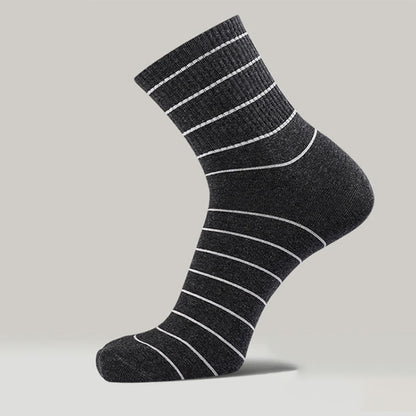 Plus Size Cotton Striped Quarter Socks(5 Pairs)