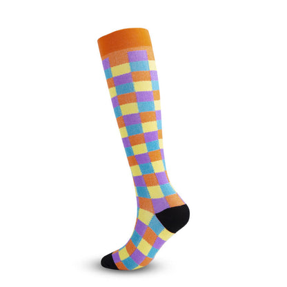 Colorful Puzzle Compression Socks(4 Pairs)