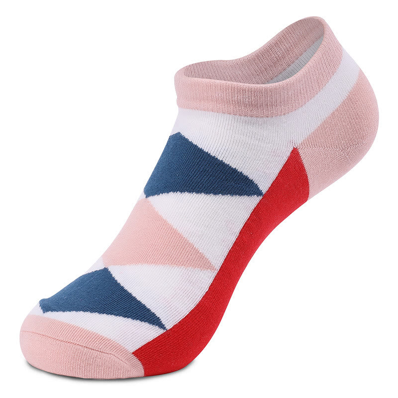 Plus Size Color Contrast Ankle Socks(5 Pairs)