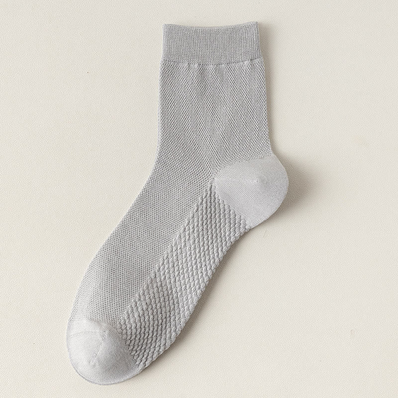 Plus Size Cotton Mesh Quarter Socks(5 Pairs)