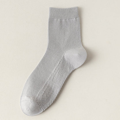 Plus Size Cotton Mesh Quarter Socks(5 Pairs)