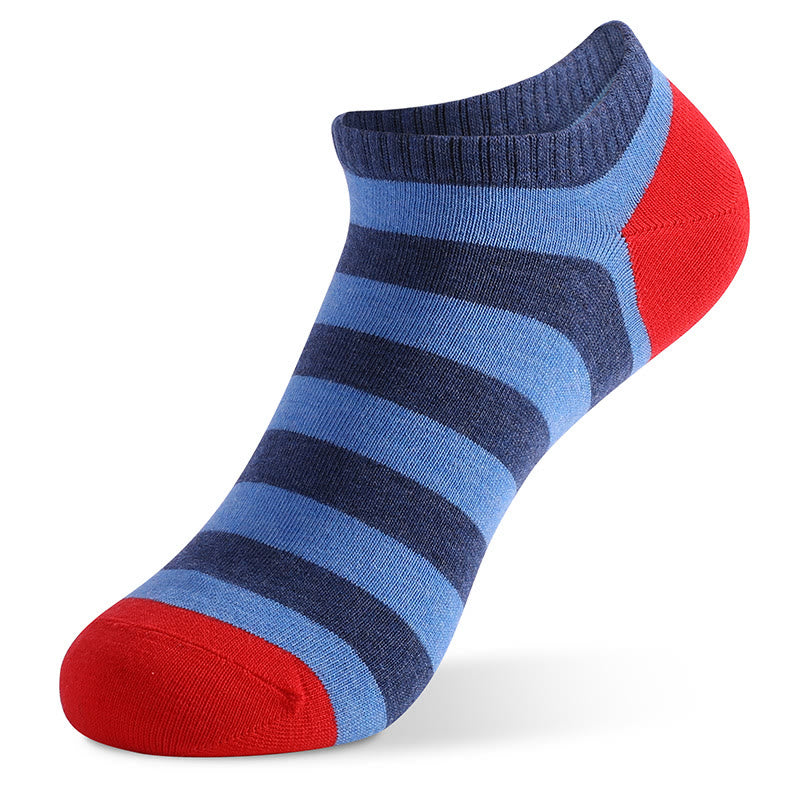 Colorful Striped Cotton Ankle Socks(5 Pairs)