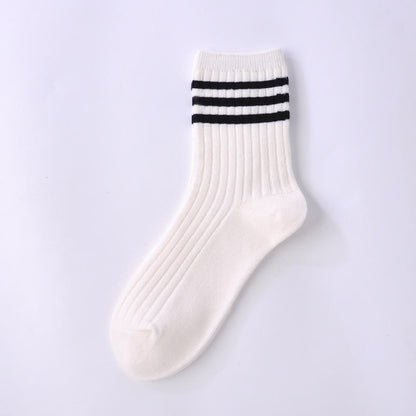 Plus Size Sports Striped Quarter Socks(8 Pairs)