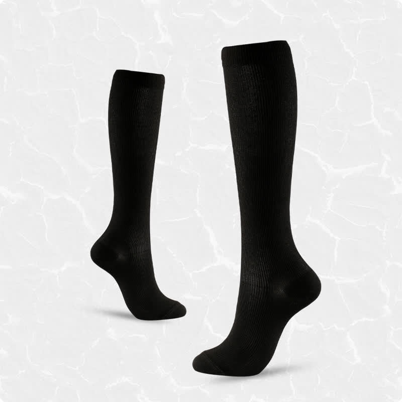 Plus Size Solid Color Anti-slip Compression Socks(6 Pairs)