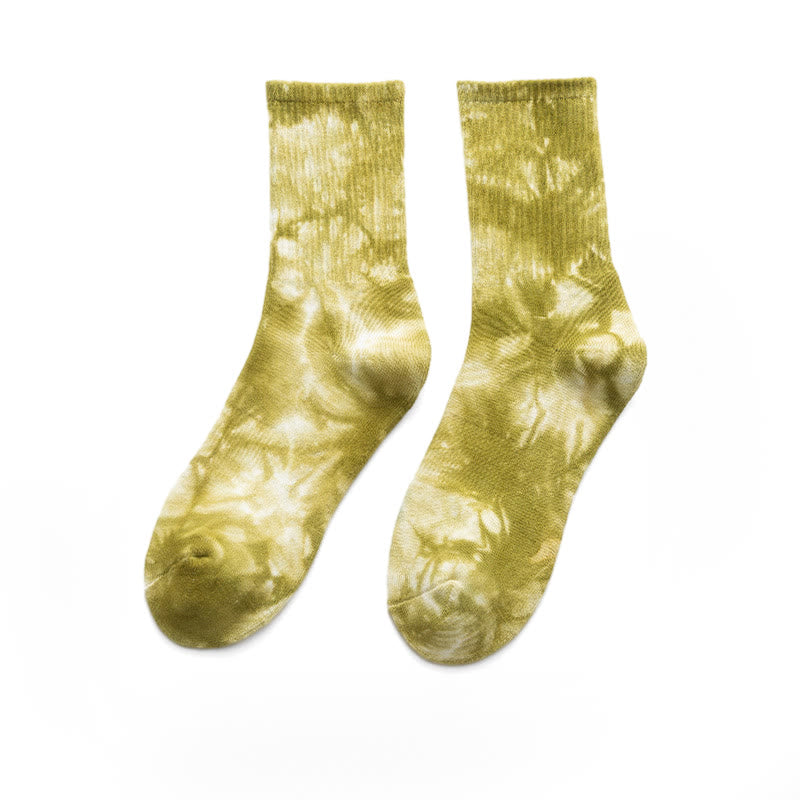 Plus Size Tie-dye Colorful Quarter Socks(4 Pairs)