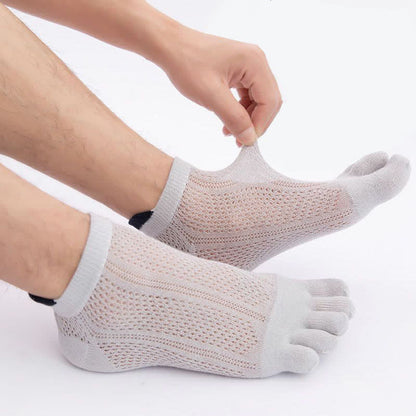 Plus Size Five Toes Cotton Ankle Socks(4 Pairs)