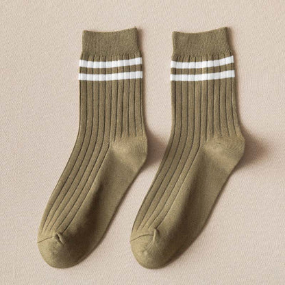 Plus Size Striped Soft Diebetic Quarter Socks(6 Pairs)