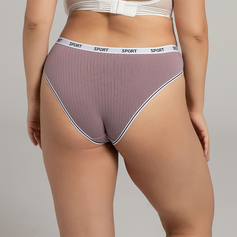 Plus Size High-Waisted Cotton Antibacterial Panty(4 Packs)