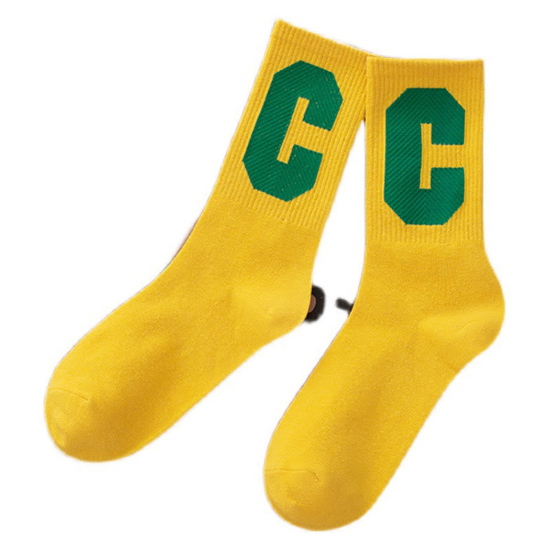 Letter C Crew Socks(6 Pairs)