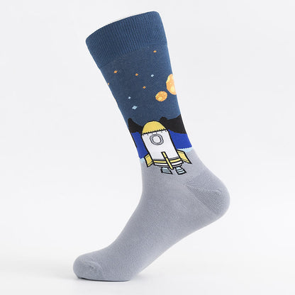 Plus Size Alien Extraterrestrial Crew Socks(5 Pairs)