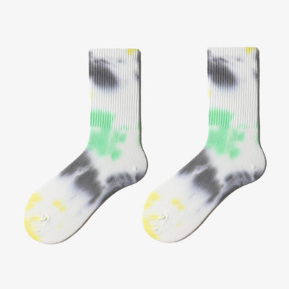 Plus Size Creative Tie Dye Crew Socks(5 Pairs)