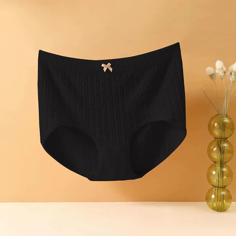 Plus Size High-Waisted Bow Tie Panty(5 Pairs)