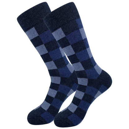 Plus Size Deep Blue Crew Socks(5 Pairs)