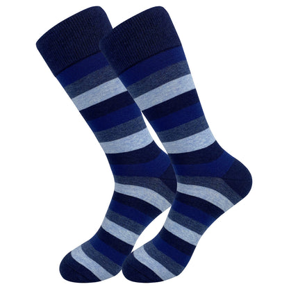 Plus Size Deep Blue Crew Socks(5 Pairs)