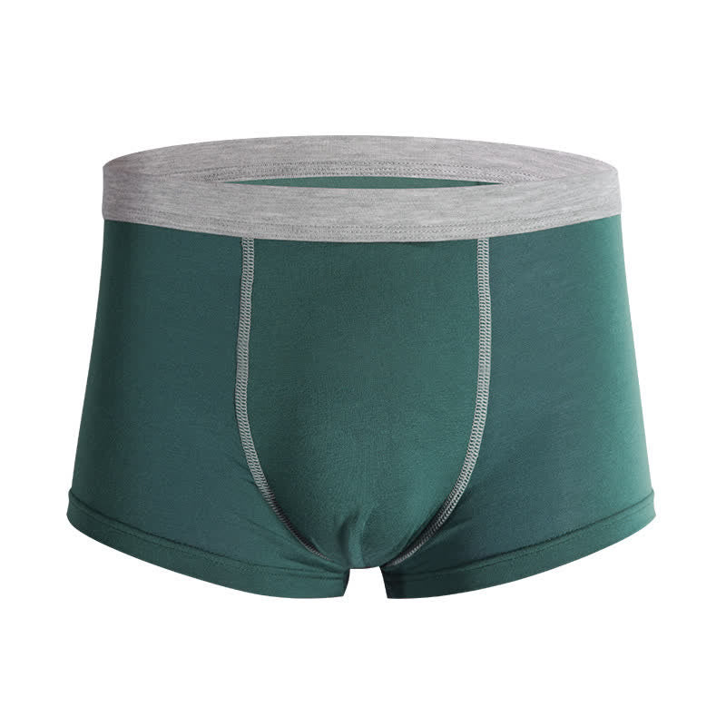 Plus Size Solid Color Fly Boxer Briefs(6 Packs)