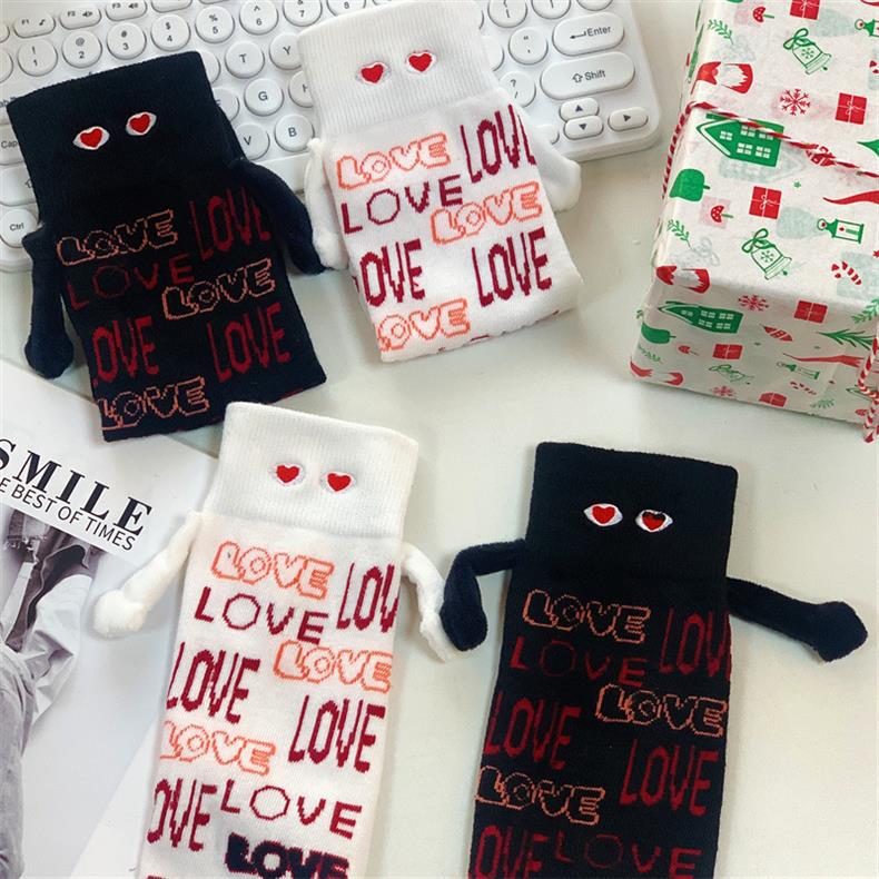 Plus Size Love Holding Hands Quarter Socks(2 Pairs)