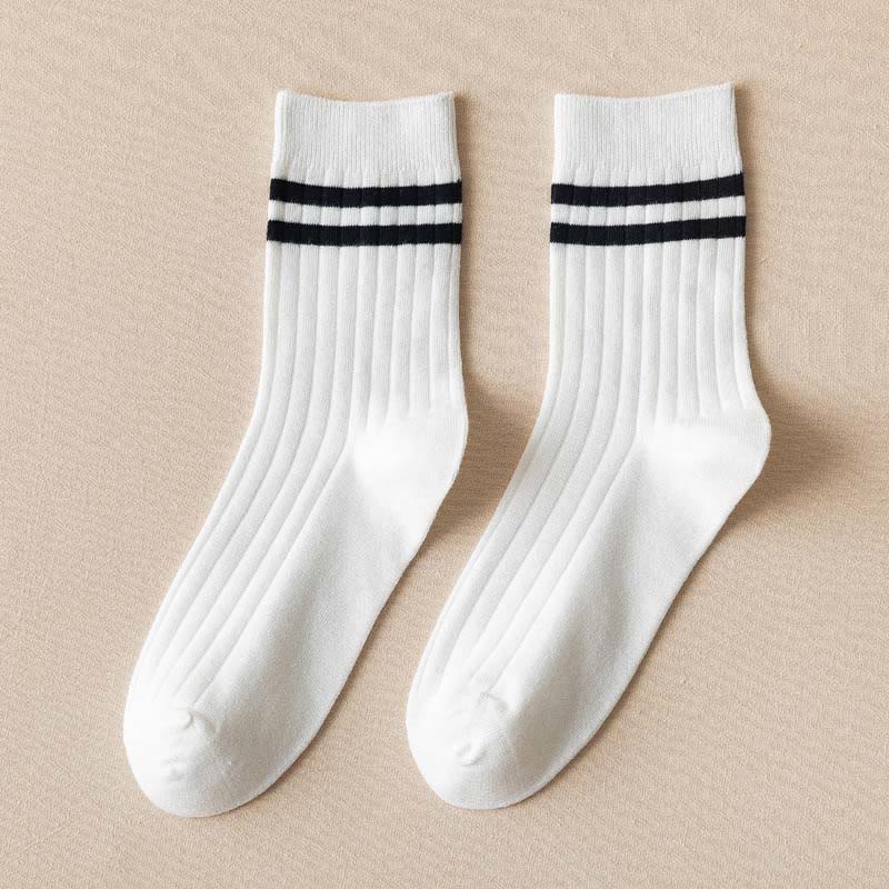 Plus Size Striped Soft Diebetic Quarter Socks(6 Pairs)