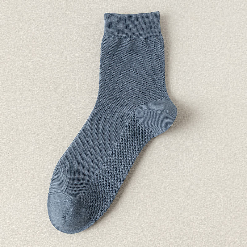 Plus Size Cotton Mesh Quarter Socks(5 Pairs)