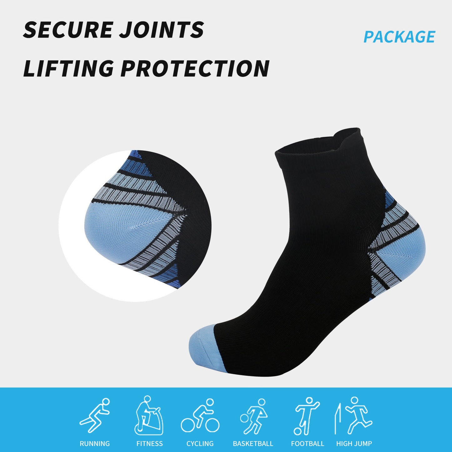 Elastic Sports Ankle Compression Socks(7 Pairs)