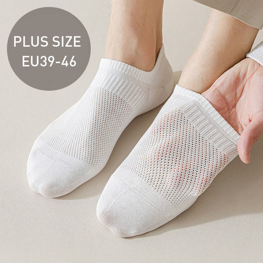 Plus Size Mesh Cotton No Show Socks(5 Pairs)