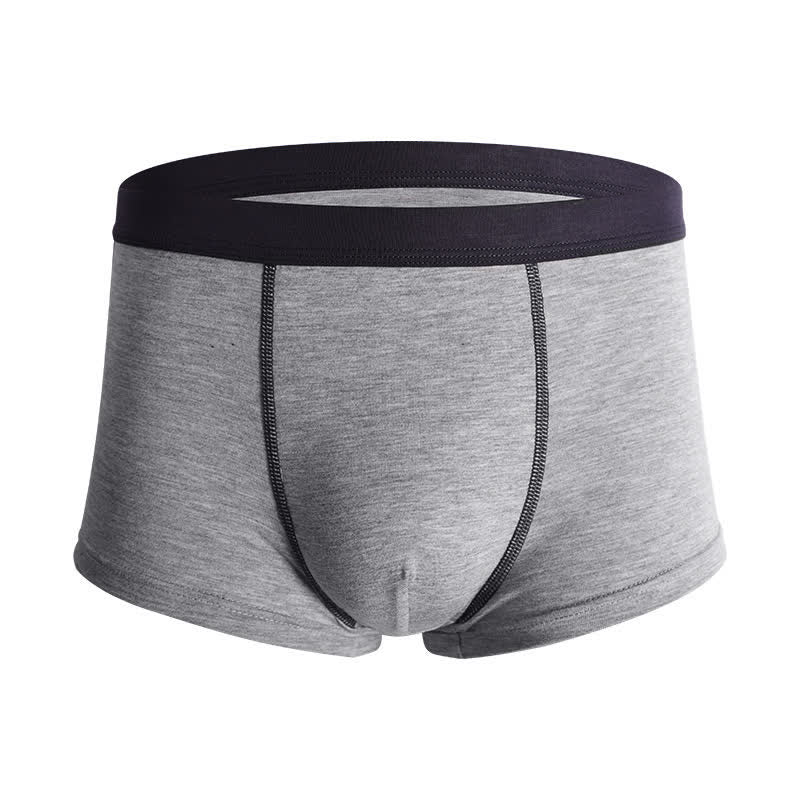 Plus Size Solid Color Fly Boxer Briefs(6 Packs)