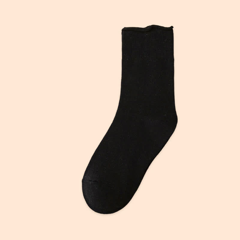 Plus Size Elastic Solid Quarter Socks(6 Pairs)