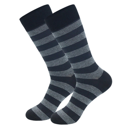 Plus Size Grey Striped Crew Socks(5 Pairs)