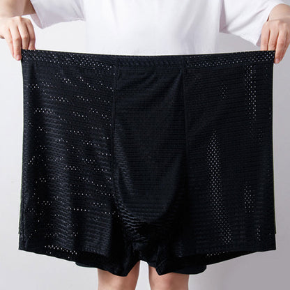 Plus Size High-Waisted Ice Silk Boxer Briefs(2 Packs)