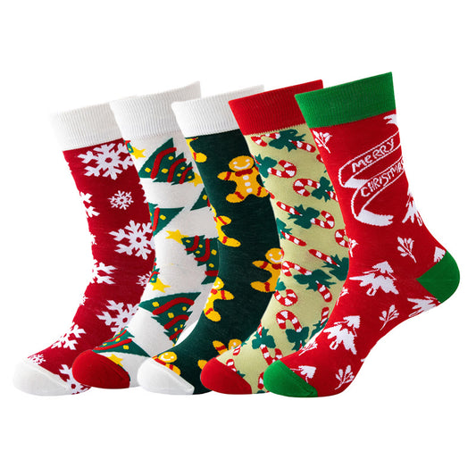 Plus Size Christmas Unisex Cozy Crew Socks(5 Pairs)