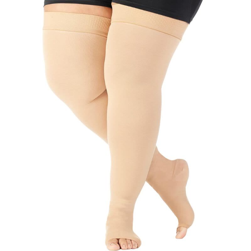 Plus Size Thigh High Open Toe Compression Socks(2 Pairs)