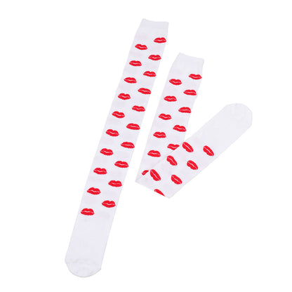 Red Lips Party Thigh High Socks(5 Pairs)