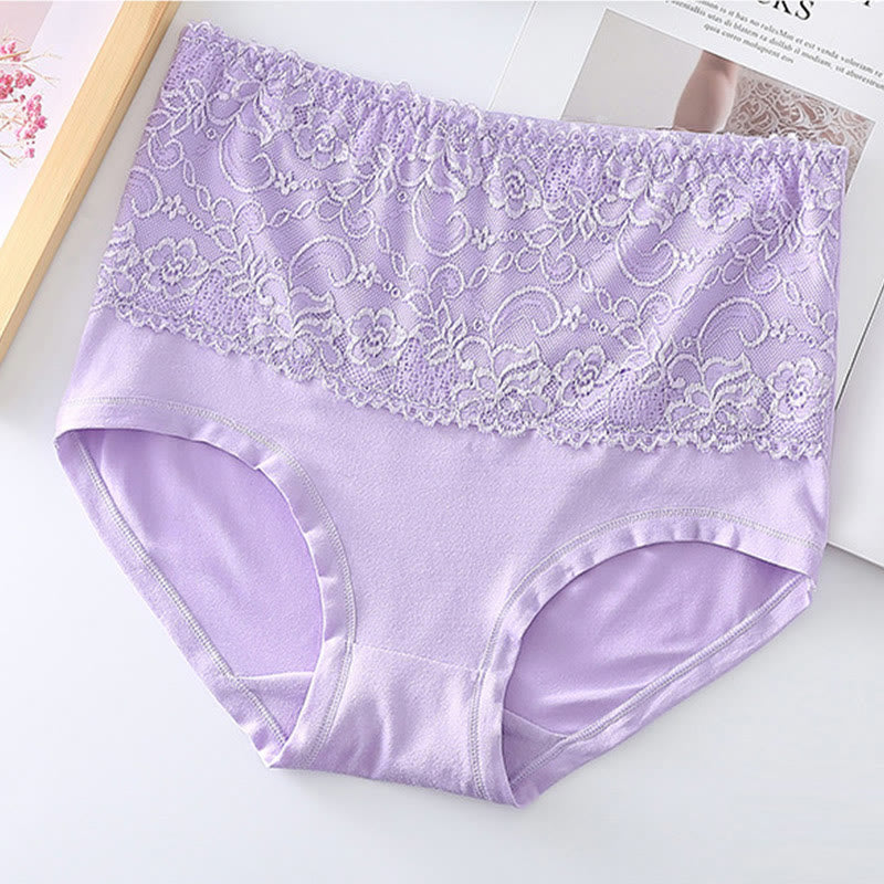 Plus Size High Cut Lace Panty(4 Packs)