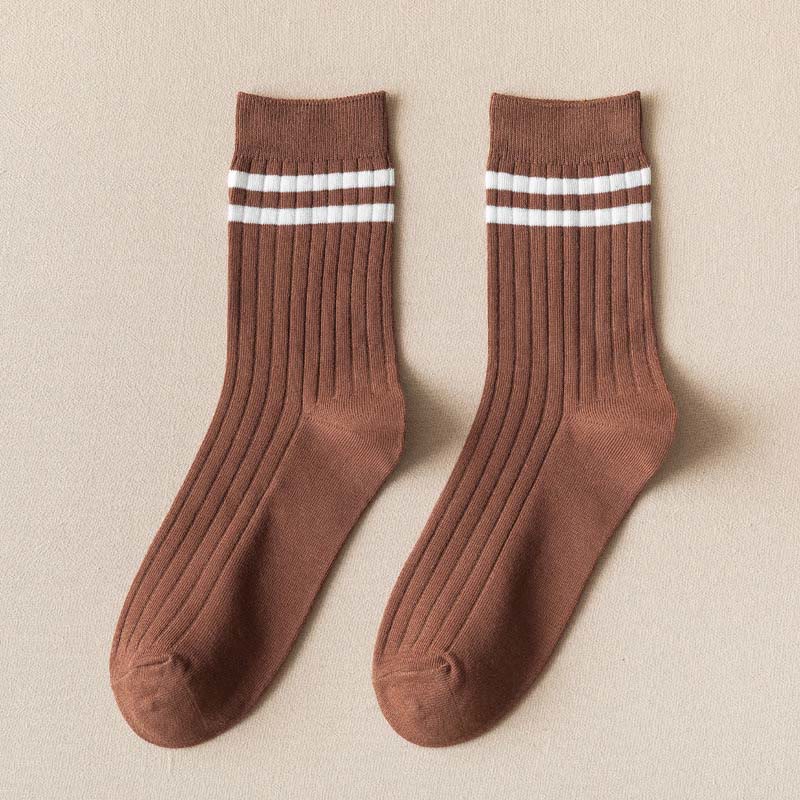 Plus Size Striped Soft Diebetic Quarter Socks(6 Pairs)