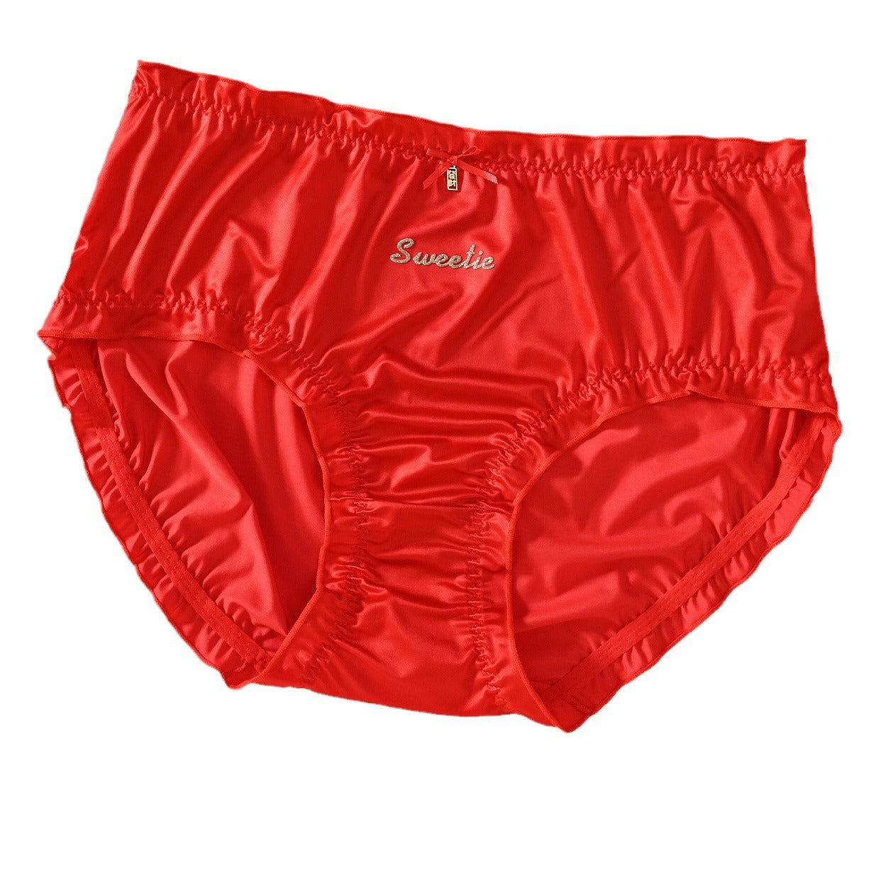 Plus Size Red Satin Silk Panty(3 Packs)