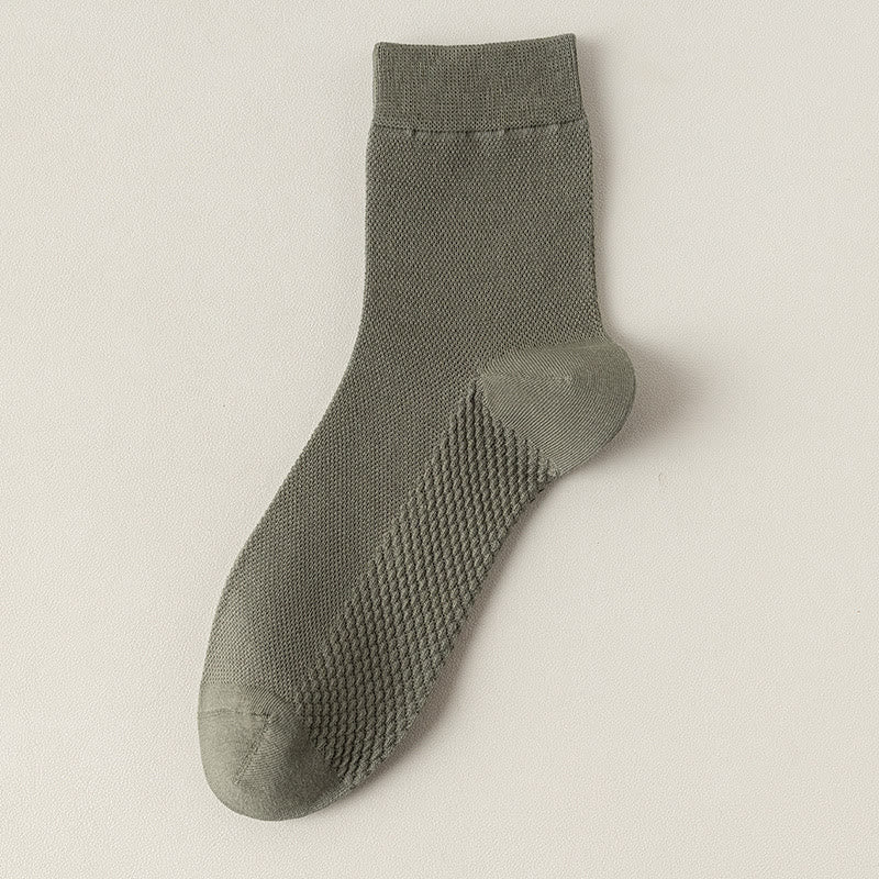 Plus Size Cotton Mesh Quarter Socks(5 Pairs)