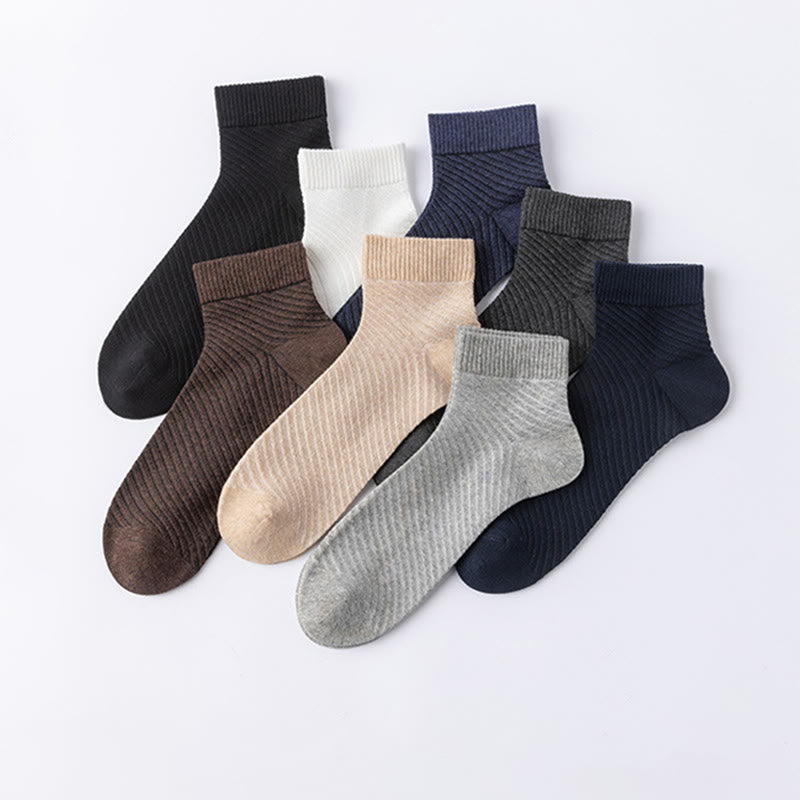 Plus Size Diagonal Stripes Quarter Socks(5 Pairs) – plusock