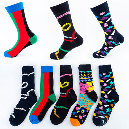 Plus Size Abstract Pattern Crew Socks(5 Pairs)