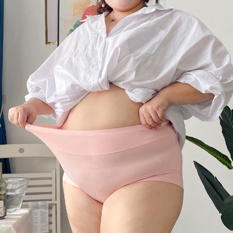 Plus Size High-Waisted Breathable Panty(3 Pairs)