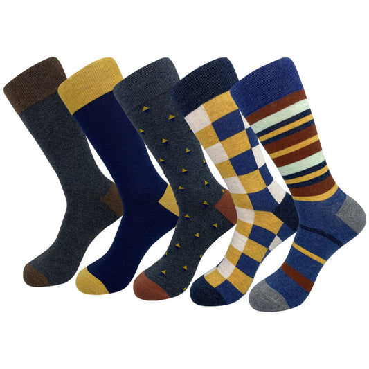 Plus Size Fashion Plaid Crew Socks(5 Pairs)